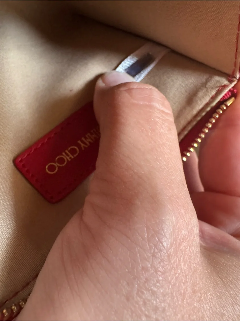 Jimmy Choo Red Leather Zip Around Coin Purse Card Case Tassel
